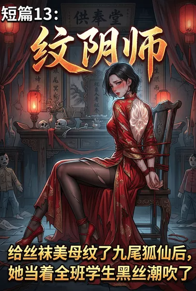 纹阴师：给丝袜美母纹了九尾狐仙后，她当着全班学生黑丝潮吹了