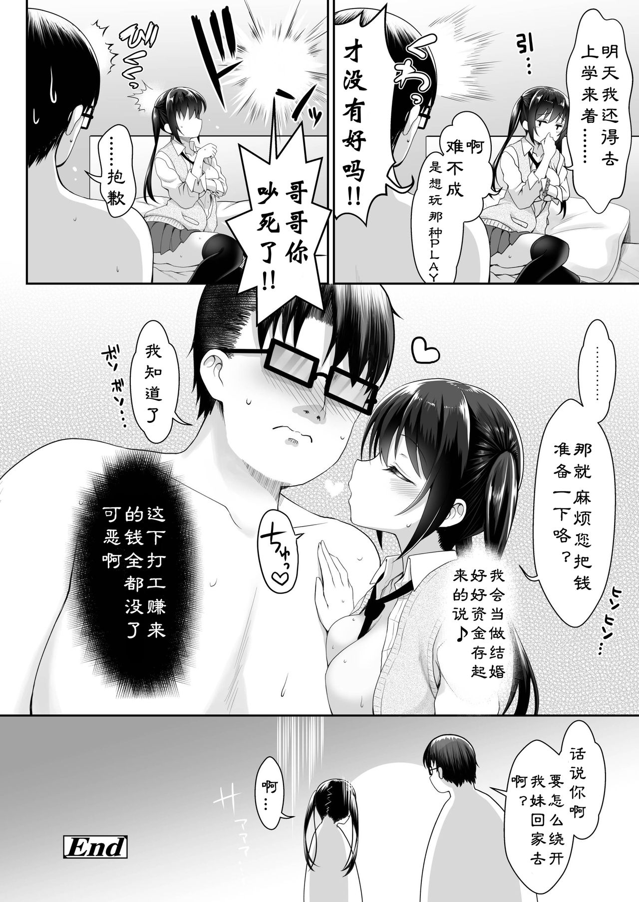 [日本漫画] [Maririn] Jitsu wa Ore, Imouto no Tomodachi ni Okane Watashiteru (COMIC AOHA 2019 Fuyu)   单本,眼镜,单女,丝袜#[24P]-24