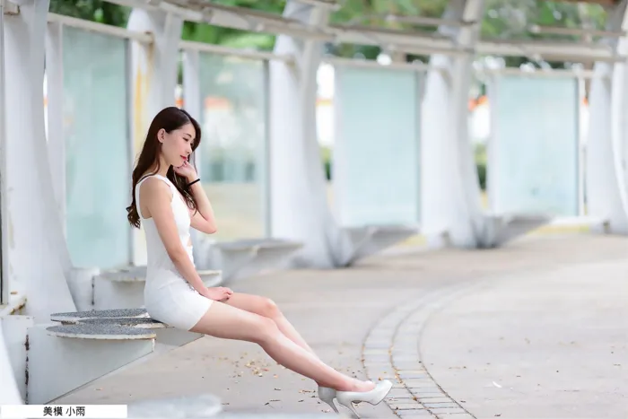 [Mzsock] NO.096 Xiaoyu off-shoulder dress, high heels, beautiful legs, outdoor shot street photography#[100P]-4