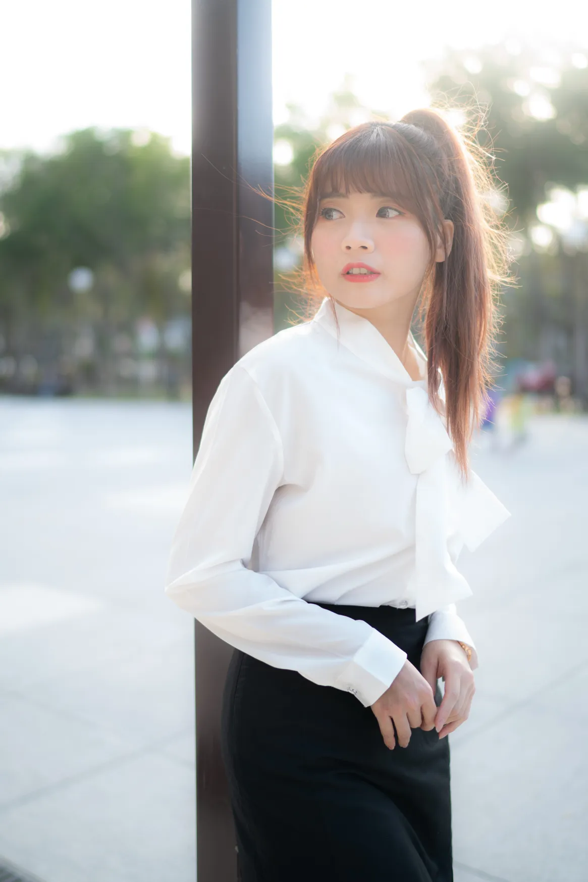 [Mzsock] NO.237 OL black silk uniform high heels street photography#[105P]-9
