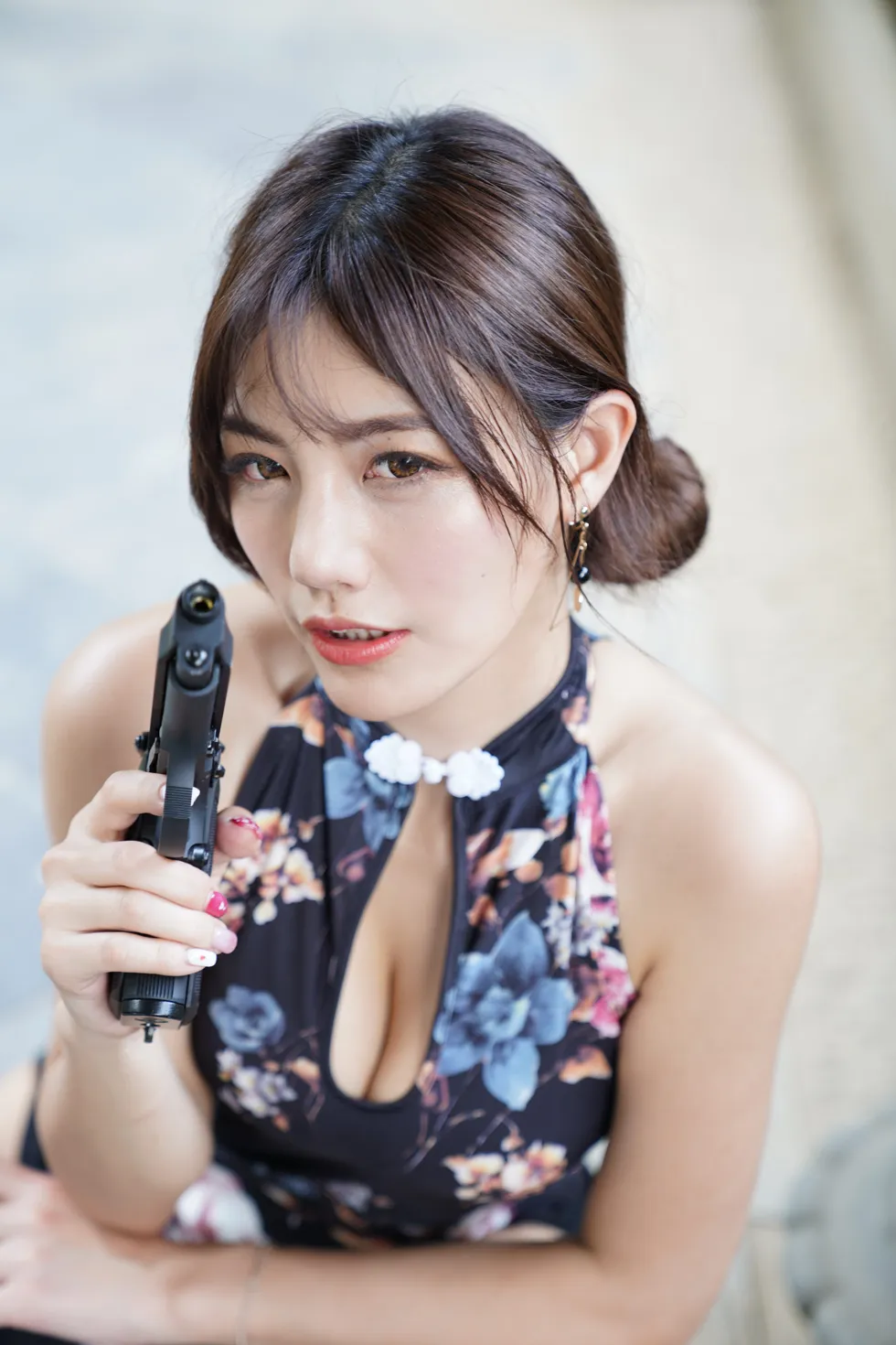 [爱美足] NO.104 陈葳 蓝花短旗袍高跟美腿 街拍#[117P]-35