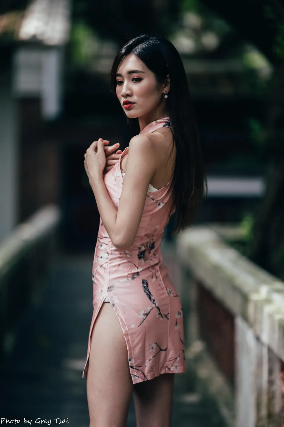[爱美足] NO.138 张筠 粉色短旗袍丝袜高跟美腿 街拍#[36P]-34