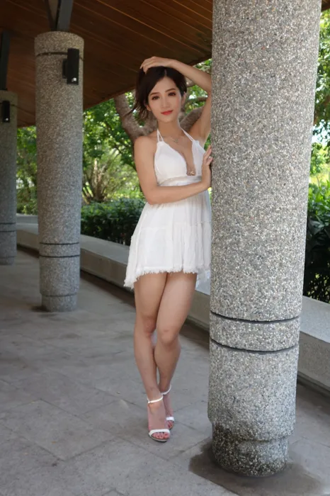 [Mzsock] NO.039 Go Go white dress high heels beautiful legs outdoor shot street photography#[106P]-3