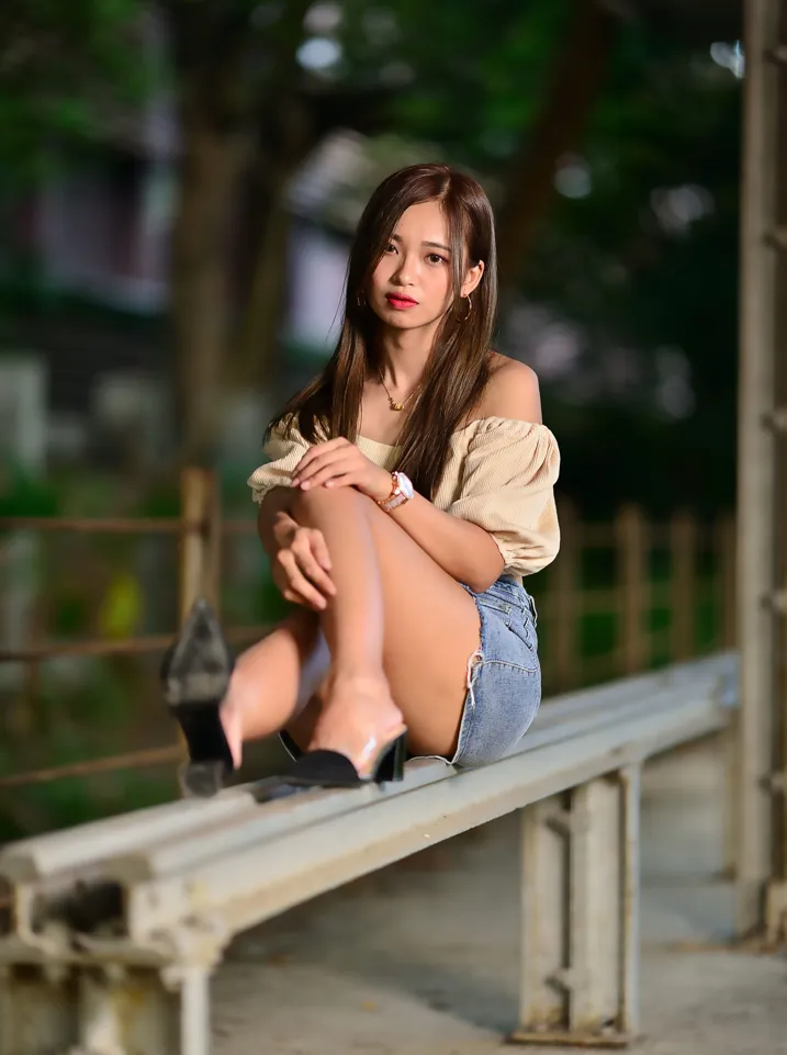 [爱美足] NO.203 许筱真 牛仔短裙高跟美腿 街拍#[73P]-5