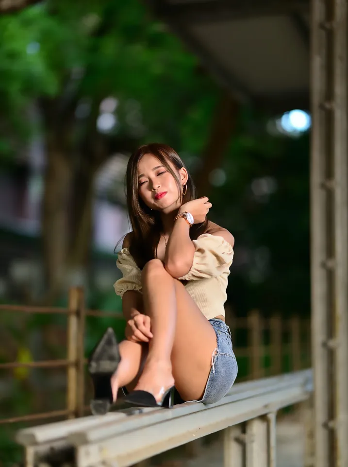 [爱美足] NO.203 许筱真 牛仔短裙高跟美腿 街拍#[73P]-7
