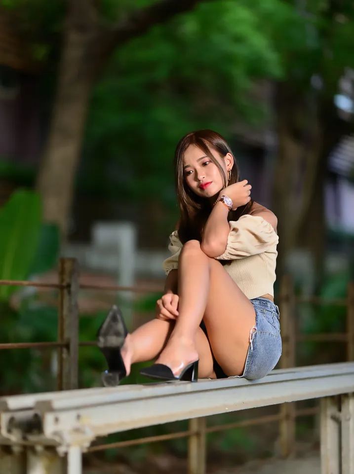 [爱美足] NO.203 许筱真 牛仔短裙高跟美腿 街拍#[73P]-8