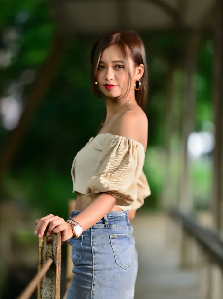[爱美足] NO.203 许筱真 牛仔短裙高跟美腿 街拍#[73P]-17