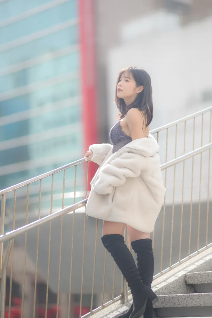 [爱美足] NO.215 YoYo 牛仔短裤长靴 街拍#[105P]-10