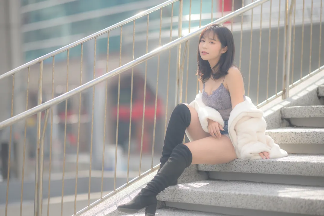 [爱美足] NO.215 YoYo 牛仔短裤长靴 街拍#[105P]-3