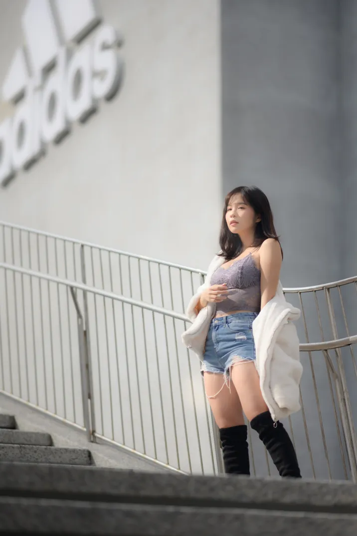 [爱美足] NO.215 YoYo 牛仔短裤长靴 街拍#[105P]-7