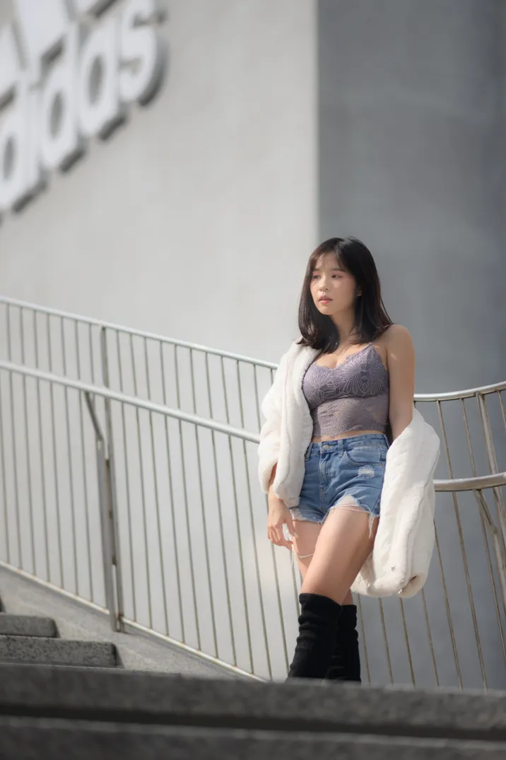 [爱美足] NO.215 YoYo 牛仔短裤长靴 街拍#[105P]-8